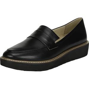 Naturalizer Womens Adiline Black Leather Slip On Penny Loafers Shoes